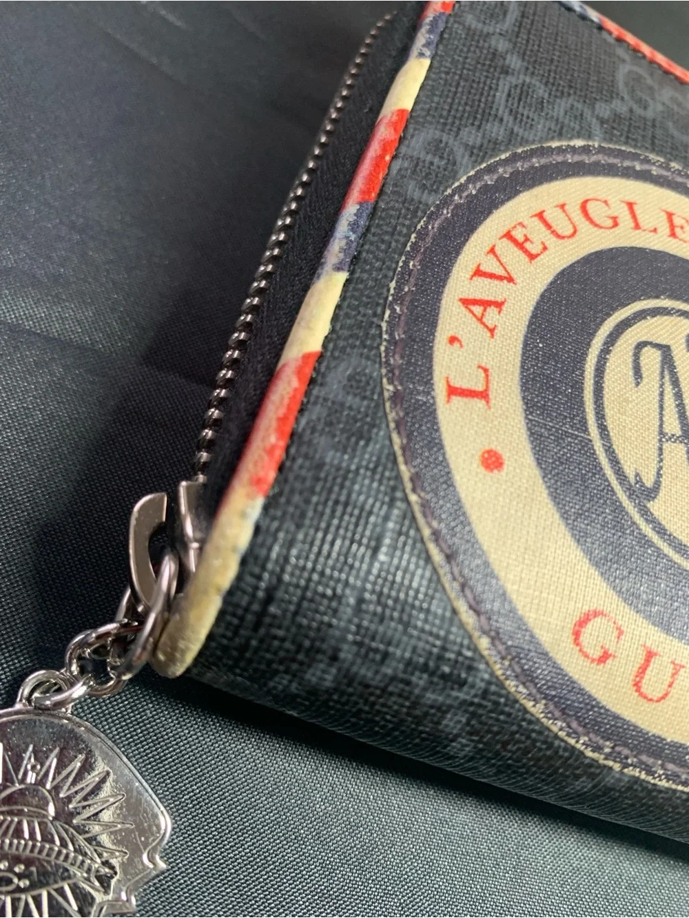Gucci Black Monogram Wallet with Rainbow UFO Embroidery - Picture 7 of 17